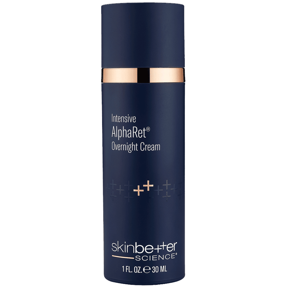 A bottle of skin better cosmetics ' wrinkle alpha retinol overnight cream.