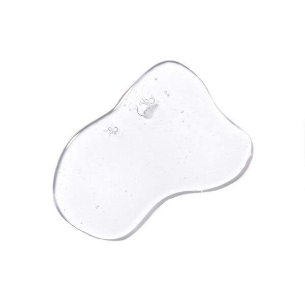 A clear plastic piece of material with a white background.