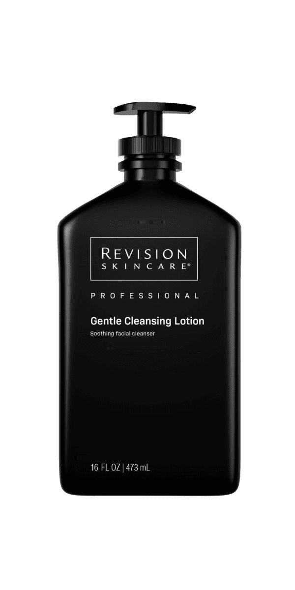 A bottle of Gentle Cleansing Lotion on a white background.