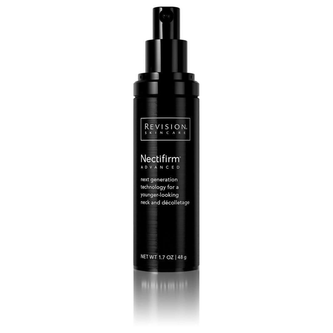 A bottle of Nectifirm Advanced anti-aging serum on a white background.