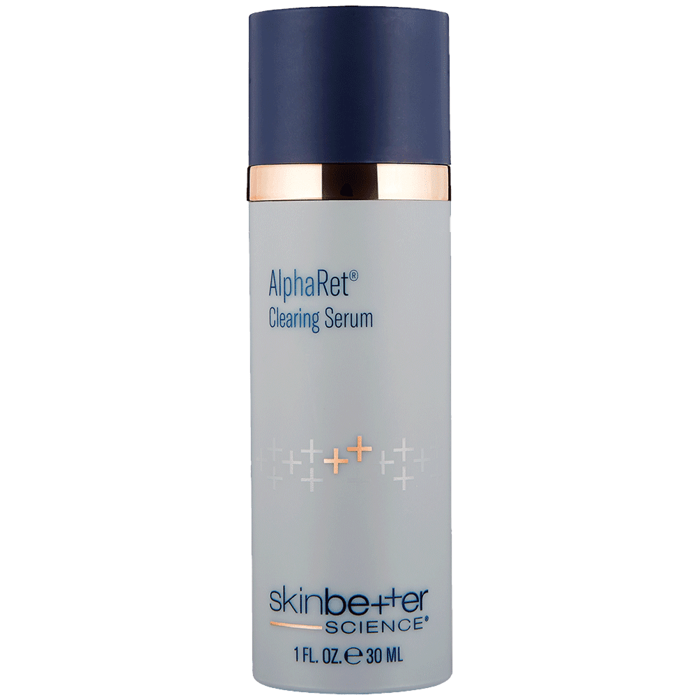 A bottle of skin better science alpha-pur evening serum.